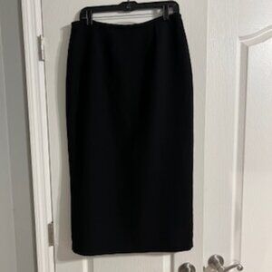 Liz Claiborne Women's Maxi Black Skirt Lined With Slit In Back 12 NWT